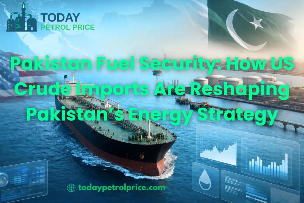 Image showing a crude oil tanker ship with US and Pakistan flags, highlighting US crude imports reshaping Pakistan’s energy strategy and pakistan fuel security